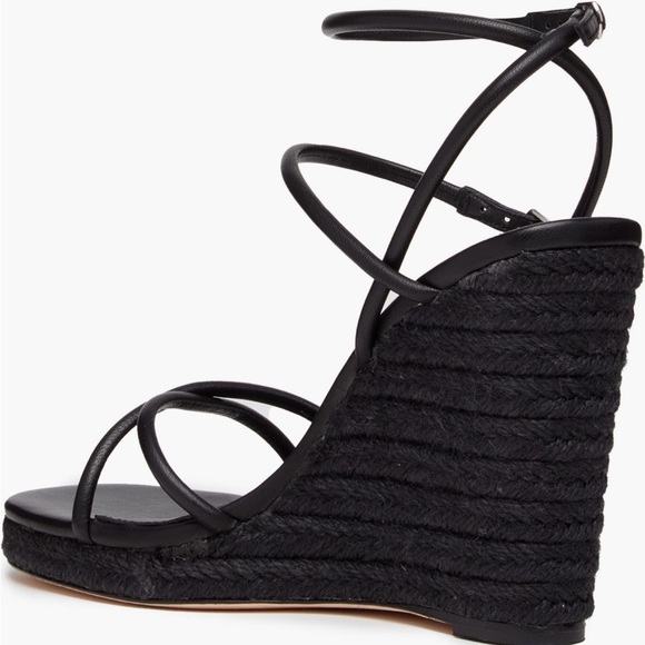 PAIGE Kerri ankle strap platform Black Strappy Wedge Sandals $299 - Picture 2 of 5